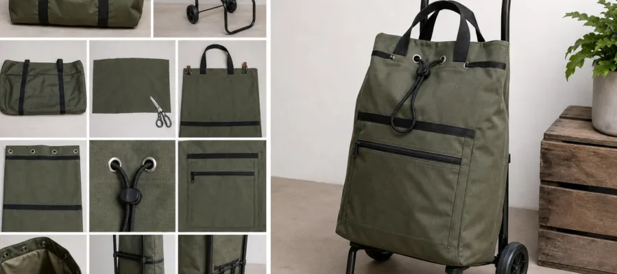 Einkaufstrolley aus alter Reisetasche upcyceln: Schritt-fuer-Schritt